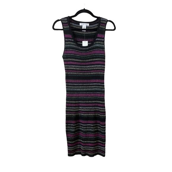 NWT Planet Gold Junior Stripe Metallic Sleeveless Mini Dress Plus Size 1X New - Picture 4 of 10